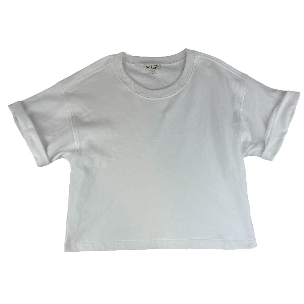 Nation LTD Los Angeles Bane Sweatshirt Tee Womens‎ Size XL White Spring 2025